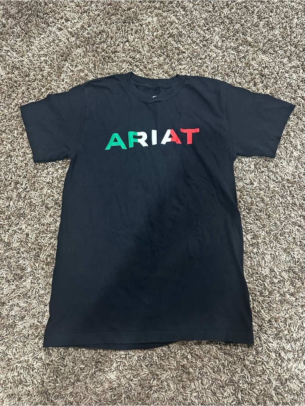 Kids Ariat Black Logo Tee with Tricolor Lettering
